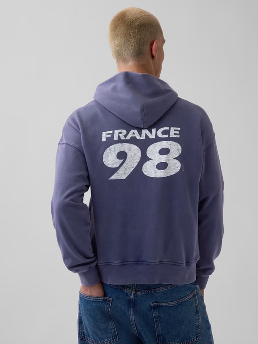 New! GAP ⚽️🥅🇫🇷France 98 Graphic Oversized Hoodie UNISEX size M - Picture 2 of 7